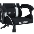 Fotel gamingowy EXTREME Vortex Black/White – tkanina, regulacja, poduszki