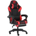 Fotel gamingowy INFINI Core Red – tkanina, podnóżek, ergonomia, poduszki