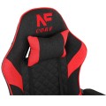 Fotel gamingowy INFINI Core Red – tkanina, podnóżek, ergonomia, poduszki