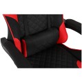 Fotel gamingowy INFINI Core Red – tkanina, podnóżek, ergonomia, poduszki