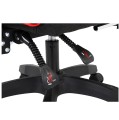 Fotel gamingowy INFINI Core Red – tkanina, podnóżek, ergonomia, poduszki