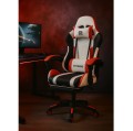 Fotel gamingowy EXTREME R1 Red – skóra eco, podnóżek, poduszki, ergonomia