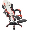 Fotel gamingowy EXTREME R1 Red – skóra eco, podnóżek, poduszki, ergonomia