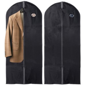 Zestaw 2 pokrowców na ubrania 60x135 cm Vilde – ochronne, z suwakiem, do garniturów, sukienek i płaszczy