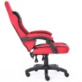 Fotel Gamingowy INFINI SYSTEM Red, Dwie poduszki premium, Wysuwany podnóżek,  Miękkie podłokietniki