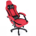 Fotel Gamingowy INFINI SYSTEM Red, Dwie poduszki premium, Wysuwany podnóżek,  Miękkie podłokietniki