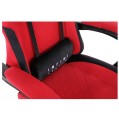 Fotel Gamingowy INFINI SYSTEM Red, Dwie poduszki premium, Wysuwany podnóżek,  Miękkie podłokietniki
