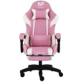 Fotel gamingowy INFINI Core Pink – tkanina, podnóżek, ergonomia
