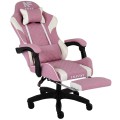 Fotel gamingowy INFINI Core Pink – tkanina, podnóżek, ergonomia