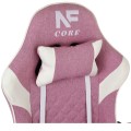 Fotel gamingowy INFINI Core Pink – tkanina, podnóżek, ergonomia