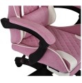 Fotel gamingowy INFINI Core Pink – tkanina, podnóżek, ergonomia