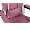 Fotel gamingowy INFINI Core Pink – tkanina, podnóżek, ergonomia