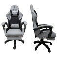 Fotel Gamingowy INFINI ThrustX Light Gray Tkanina + Podnóżek