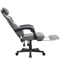 Fotel Gamingowy DEUS EDGE Gray - Szary Tkanina + Podnóżek Ergonomiczny