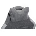 Fotel Gamingowy DEUS EDGE Gray - Szary Tkanina + Podnóżek Ergonomiczny