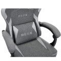 Fotel Gamingowy DEUS EDGE Gray - Szary Tkanina + Podnóżek Ergonomiczny