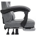 Fotel Gamingowy DEUS EDGE Gray - Szary Tkanina + Podnóżek Ergonomiczny
