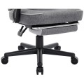 Fotel Gamingowy DEUS EDGE Gray - Szary Tkanina + Podnóżek Ergonomiczny