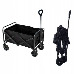 Wózek Transportowy Koszyk Składany Kółka 130 L Czarny Kraft&Dele