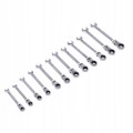 Zestaw Kluczy Płasko-Oczkowych z Grzechotką Łamaną 12 Elementów 8-19 mm