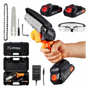 PIŁA ŁAŃCUCHOWA AKUMULATOROWA MINI MOCNA PILARKA DO DREWNA 2X AKUMULATORY