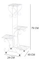KWIETNIK METALOWY STOJAK NA KWIATY LOFTOWY STOJĄCY LOFT BIAŁY 4-POZIOMOWY [KWIETNIK6]