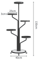 KWIETNIK STOJAK NA ROŚLINY METALOWY STOJĄCY REGAŁ NA KÓŁKACH CZARNY 135 CM [KWIETNIK8]