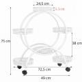 KWIETNIK STOJAK PIĘTROWY NA ROŚLINY KWIATY NA KÓŁKACH OKRĄGŁY BIAŁY [KWIETNIK11]