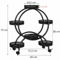 KWIETNIK STOJAK PIĘTROWY NA ROŚLINY KWIATY NA KÓŁKACH OKRĄGŁY CZARNY [KWIETNIK12]