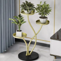 KWIETNIK STOJĄCY METALOWY STOJAK NA ROŚLINY ZŁOTO-CZARNY 3-POZIOMOWY [KWIETNIK14]
