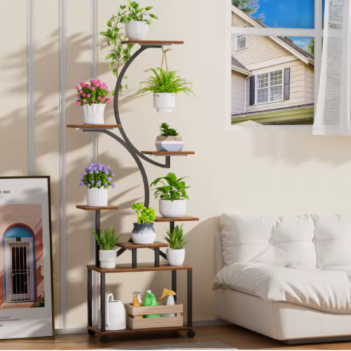 KWIETNIK NA KWIATY NA KÓŁKACH STOJAK METALOWY STOJĄCY LOFT ROŚLINY REGAŁ 160 CM [KWIETNIK19]