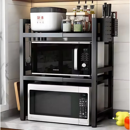 PÓŁKA REGULOWANA NAD MIKROFALÓWKĘ STOJAK DO KUCHNI LOFT 2-POZIOMOWA [POLKAM4]