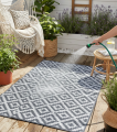 WODOODPORNY DYWAN TARASOWY ZEWNĘTRZNY 160x230 CM SZARO-BIAŁY ROMBY [DYWAN5]