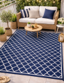 WODOODPORNY DYWAN TARASOWY ZEWNĘTRZNY 160x230 CM GRANATOWY [DYWAN18]