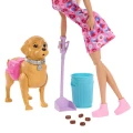 Barbie lalka spacer z pieskiem czyścioszkiem JJB46