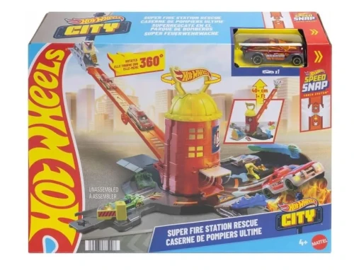 Hot Wheels City Super remiza strażacka + tor