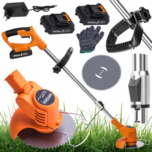 Podkaszarka Akumulatorowa 1000W Bateria 2x 21V 3Ah 11500 RPM Kraft&Dele