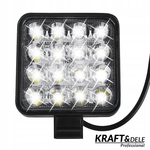 Lampa Robocza Reflektor Cofania Szperacz Kwadrat 30W 16 LED 2500 lm 12-40V