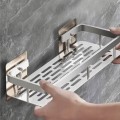 KOMPLET 2 SZT PÓŁKA ŁAZIENKOWA WISZĄCA METALOWA SAMOPRZYLEPNA SREBRNA LOFT [P1-SR]