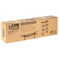 Pionowa suszarka na pranie Vilde XXL 3-poziomowa 24 pręty czarna na kółkach 73×170 cm, składane skrzydła, półka na buty, udźwig 24 kg