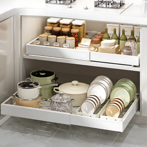 ROZSUWANY ORGANIZER KUCHENNY BIAŁY SZUFLADA TACA DO PRZECHOWYWANIA 32-52 CM [ORGANIZER104]