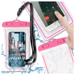 ETUI WODOODPORNE WODOSZCZELNE CASE NA TELEFON FLUORESCENCYJNE RÓŻOWE