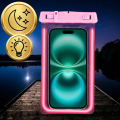 ETUI WODOODPORNE WODOSZCZELNE CASE NA TELEFON FLUORESCENCYJNE RÓŻOWE
