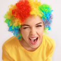 KOLOROWA PERUKA WŁOSY AFRO KARNAWAŁ PARTY FOTOBUDKA PANIEŃSKI URODZINY