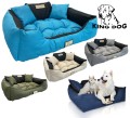 Legowisko dla psa kojec KINGDOG 75x65 cm personalizowane wodoodporne niebieskie