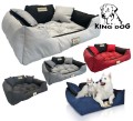 Legowisko dla psa kojec KINGDOG 75x65 cm personalizowane wodoodporne jasnoszare