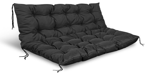 Zestaw Poduszka ogrodowa 120/80 cm + 120/40 cm na ławkę palety wodoodporna czarna