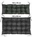 Zestaw Poduszka ogrodowa 120/80 cm + 120/40 cm na ławkę palety wodoodporna czarna