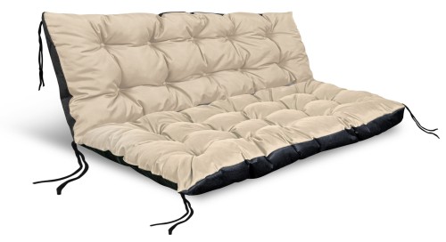 Zestaw Poduszka ogrodowa 120/80 cm + 120/40 cm na ławkę palety wodoodporna beżowy