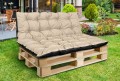 Zestaw Poduszka ogrodowa 120/80 cm + 120/40 cm na ławkę palety wodoodporna beżowy